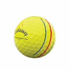 Callaway Chrome Soft X LS Triple Track 22 Golf Balls -Putters Shop Chrome Soft X LS Golf Ball 2022 Triple Track Yellow Quarter View 86077.1666198304