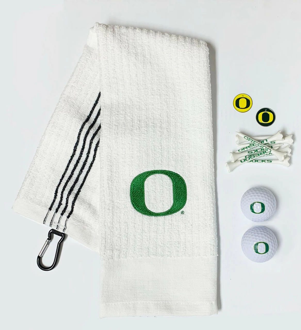 Team Effort Oregon Ducks Golf Gift Set (Towel, Balls, Tees, Ball Markers) 3 Team Effort Oregon Ducks Golf Gift Set (Towel, Balls, Tees, Ball Markers)