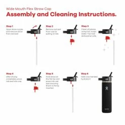 Hydro Flask Wide Mouth Flex Straw Cap -Putters Shop wfs black steps 05635.1659041621